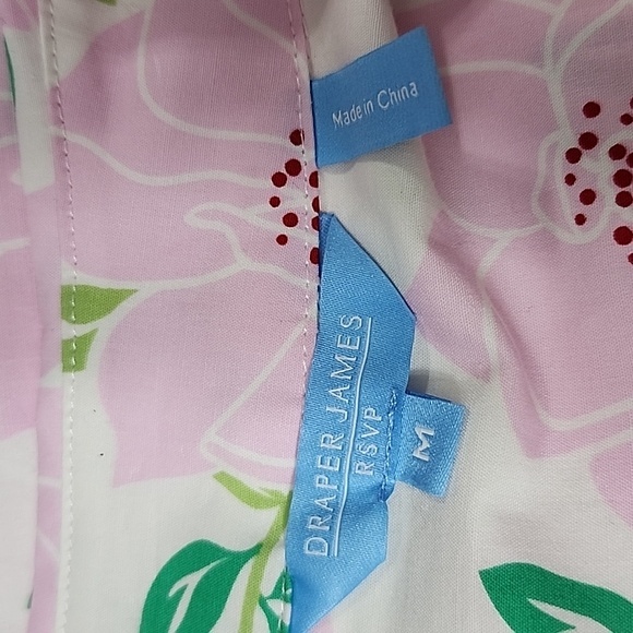 Draper James RSVP Puff Sleeve Shirt Dress Pink Floral Size M Medium Tie‎ Waist - Picture 14 of 16